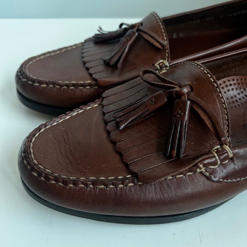 Cole Haan Country Mens Brown Leather Kiltie Tassel Loafers Shoes 10.5 D